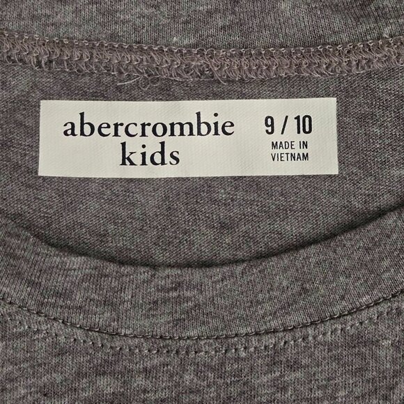 Boys Size Medium 9/10 Abercrombie Kids Short Sleeve Gray Tee - Picture 6 of 7